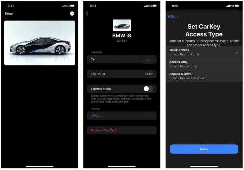 iOS CarKey 車鑰匙截圖曝光，首批支持寶馬